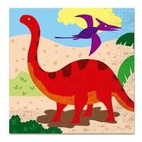 Tovaglioli Dinosauro da 16,5 x 16,5 cm - 12 unità