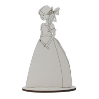 Figura in legno di ragazza della comunione con candela 22,5 x 13 cm - Artis decor