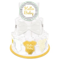 Kit di decorazione Hello Baby per torta di pannolini - 5 pezzi