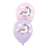 Palloncini in lattice Unicorno Buon Compleanno 30cm - 6 pz.