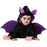 Costume da pipistrello nero e viola per bambini