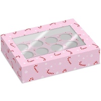 Scatola per 12 cupcakes a bastoncino di zucchero - 2 unità
