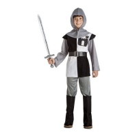 Costume da guerriero medievale in bianco e nero per neonati