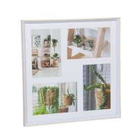 Cornice multifoto Bianco Naturale per 4 foto da 10 x 15 cm - DCasa