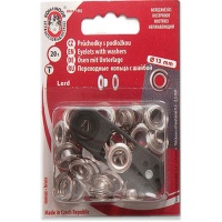 Occhielli in argento da 13 mm con rondelle e utensile - Koh-I-Noor - 20 set