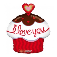 Palloncino cupcake con cuore da 46 cm