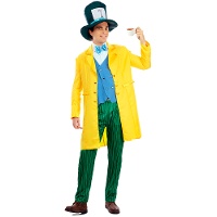 Costume da Cappellaio Matto giallo e verde per uomo