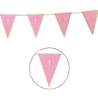 Bandierina per il Primo Compleanno rosa - 4,00 m