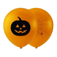 Palloncini in lattice zucca e ragnatela di Halloween da 74 cm - 2 unità