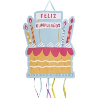 Piñata a forma di torta per compleanno - 49 x 40 cm