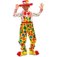 Costume clown a pois e cappello da bambino