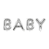 Palloncino con lettera Baby argento 262 x 86 cm - PartyDeco