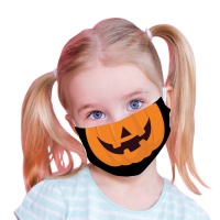 Maschera igienica riutilizzabile a forma di zucca con 2 filtri per bambini dai 7 ai 12 anni.