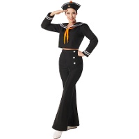 Costume da marinaio dorato e nero per donna