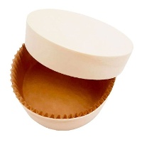 Stampo rotondo in legno 8,6 x 4 cm con coperchio e pirottino in carta