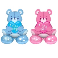 Palloncino orso It's a boy or It's a girl con base di 61 cm - Folat