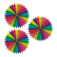 Ciondoli a ventaglio multicolore 40 cm - 3 unità