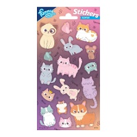 Adesivi colorati di gatti - 1 foglio