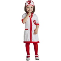 Costume da infermiera rosso e bianco per bambina