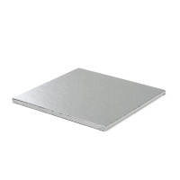 Sottotorta quadrata argento da 35 x 35 x 1,2 cm - Decora