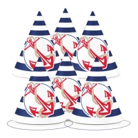 Cappelli nautici ad ancora - 6 pezzi.