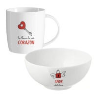 Amor 350 ml mug e 450 ml bowl - 2 pz.