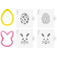 Set di formine per coniglio e uovo con stencil