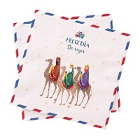 Tovaglioli dei Re Magi blu 16,5 x 16,5 cm - 20 pezzi