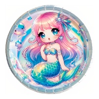 Piatti Sirena Kawaii iridescenti da 18 cm - 8 pezzi