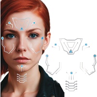 Tatuaggi temporanei futuristici per il viso