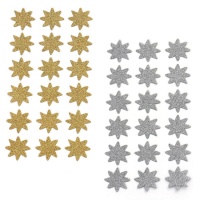 Etichette adesive stelle 8 punte con glitter da 2 cm - 18 unità