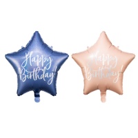Palloncino stella iridescente Happy Birthday 40 cm - Partydeco