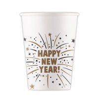 Bicchieri Happy New Year Black and Gold 200 ml - 8 pz.