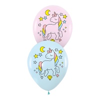 Palloncini in lattice a tema unicorno pastello da 30 cm - 6 pezzi