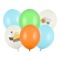 Palloncini da costruzione assortiti color pastello da 30 cm - PartyDeco - 6 unità