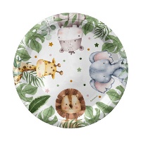 Piatti con animali in stile vintage 18 cm - confezione da 8