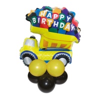Bouquet di palloncini Happy Birthday Truck - 9 pz.