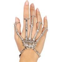 Bracciale con anello a scheletro metallico argentato