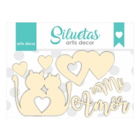 Gatti in truciolato my love - Artis decor - 6 pezzi