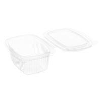 Contenitore in plastica monouso con coperchio ermetico a cerniera 375 cc - 50 pz.