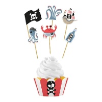 Set di wrappers e picks pirata - 6 pezzi