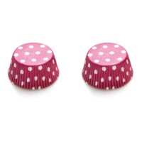 Pirottini cupcake fucsia con pois bianchi - Decora - 75 unità