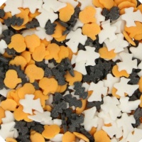 Spruzzi di Halloween mix nero, bianco e arancione 55 g