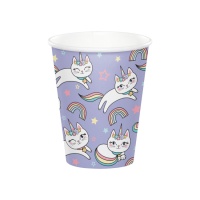 Bicchieri Gatto unicorno da 250 ml - 8 unità