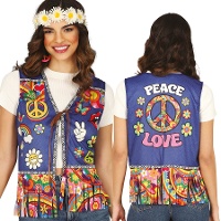 Gilet hippie pace e amore per donna