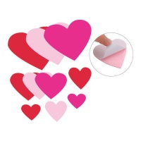 Cuori adesivi rossi e rosa di gomma eva