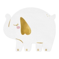 Tovaglioli elefante bianco 16 x 13,5 cm - 12 pezzi.