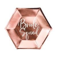 Piatti esagonali Bride Squad 23 cm - 6 unità