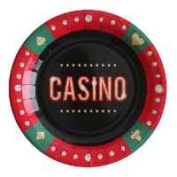 Piatti da casino poker di 22,5 cm - 10 pezzi