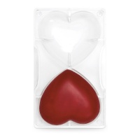 Stampo per cuore di cioccolato grande 20 x 12 cm - Decora - 2 cavità